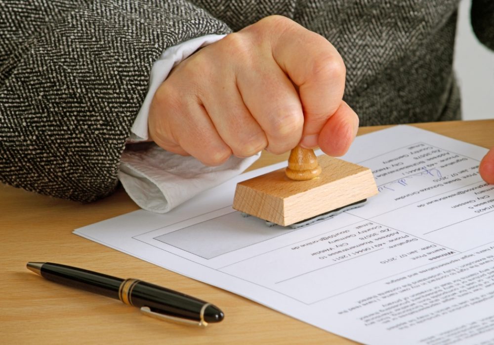 Stamping  a document