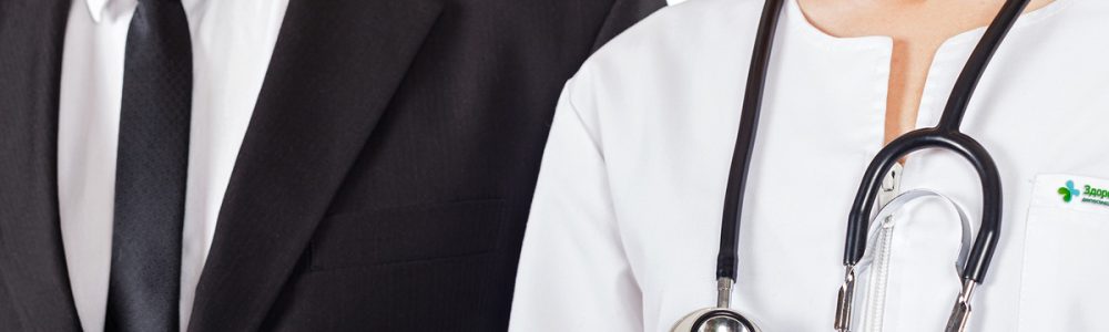 Young doctor and businessman have a meeting